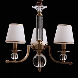 Lustre de metal bronze cristal contemporâneo moderno