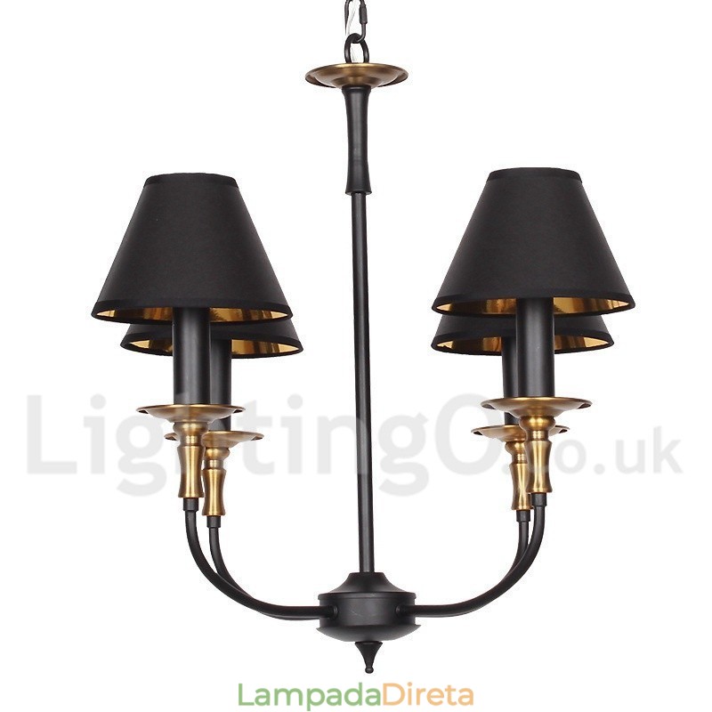 Lustre estilo vela retrô contemporâneo de 4 luzes