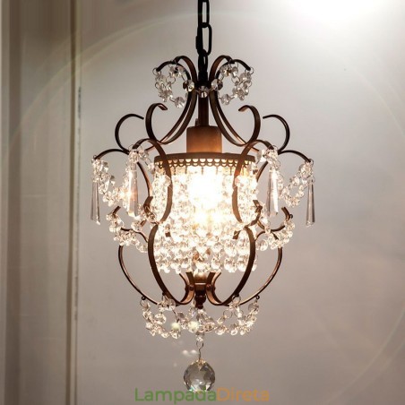 Lustre de pintura de ferro com lâmpada de iluminação moderna de cristal transparente Lustre de pintura de ferro com lâmpada de iluminação moderna de cristal transparente