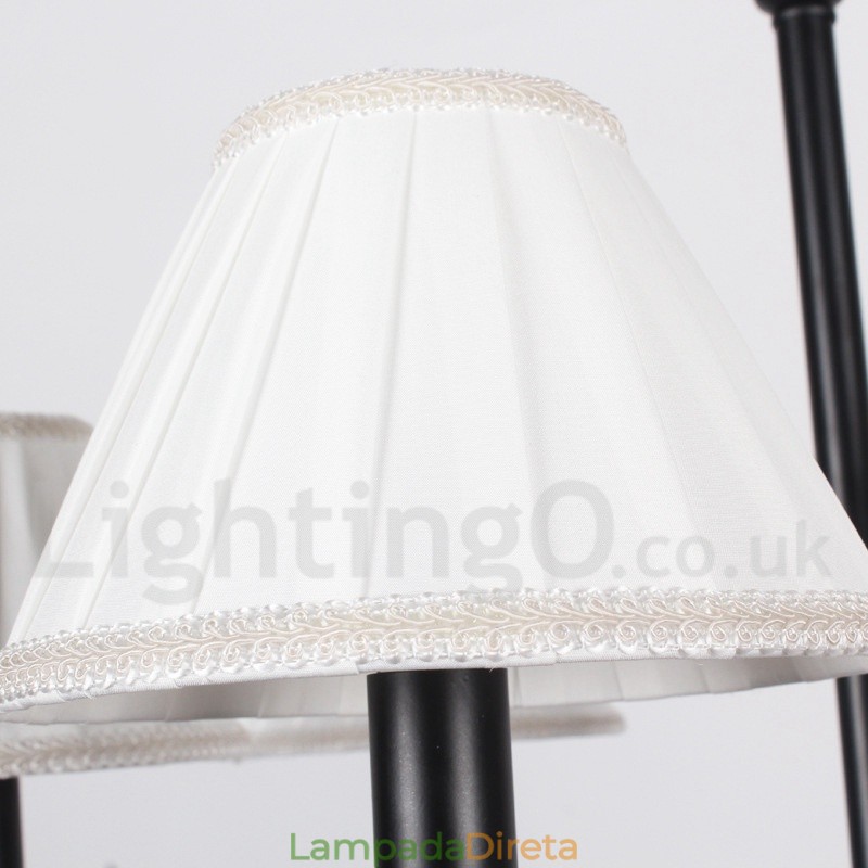 Lustre grande estilo vela retrô rústico de 12 luzes com 2 níveis