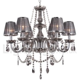 Lustre estilo vela de cristal K9 de 6 luzes