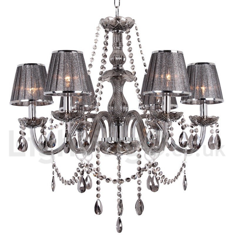 Lustre estilo vela de cristal K9 de 6 luzes