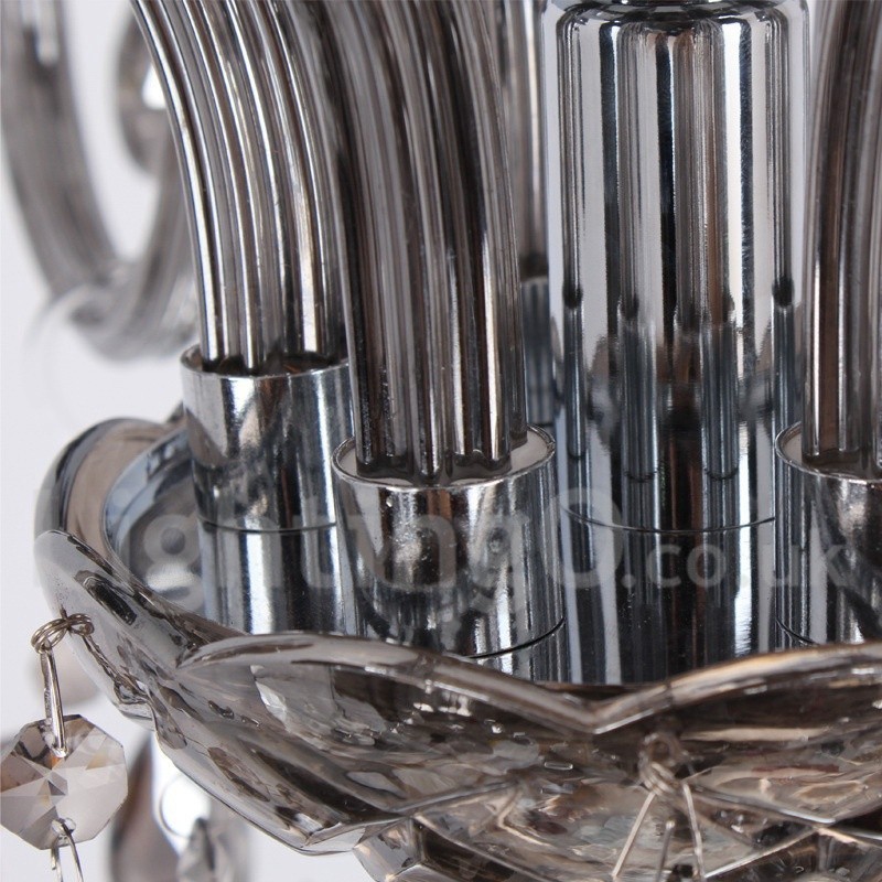 Lustre estilo vela de cristal K9 de 6 luzes