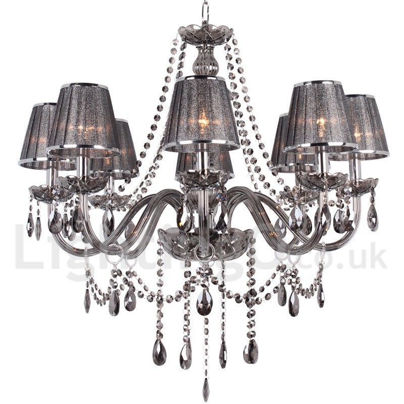 Lustre estilo vela de cristal K9 de 8 luzes