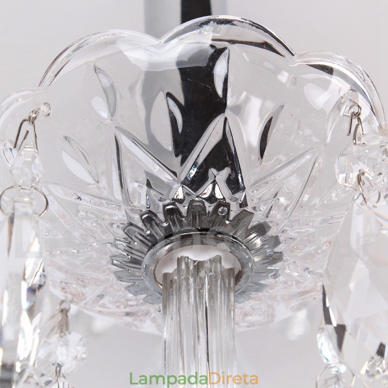 Lustre estilo vela de cristal K9 contemporâneo de 3 luzes