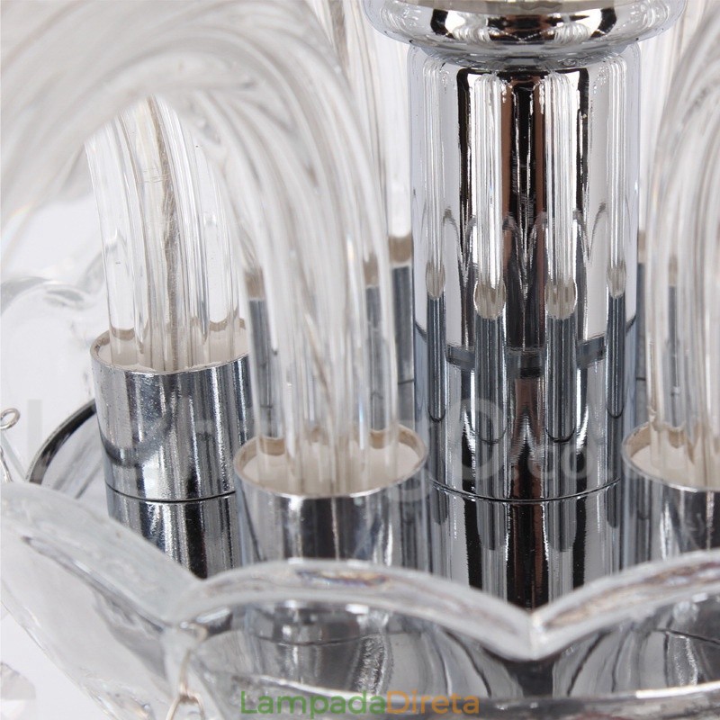 Lustre estilo vela de cristal K9 contemporâneo de 3 luzes