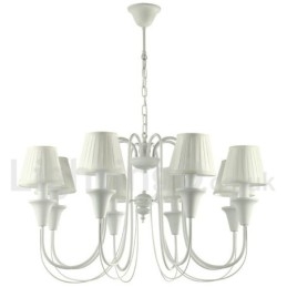 Lustre estilo vela retrô branco de 8 luzes