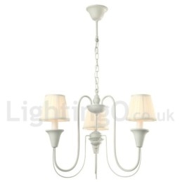 Lustre estilo vela retrô branco de 3 luzes