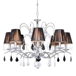 Lustre estilo vela de cristal K9 contemporâneo de 8 luzes