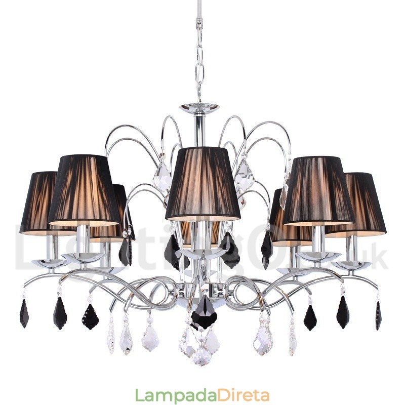 Lustre estilo vela de cristal K9 contemporâneo de 8 luzes