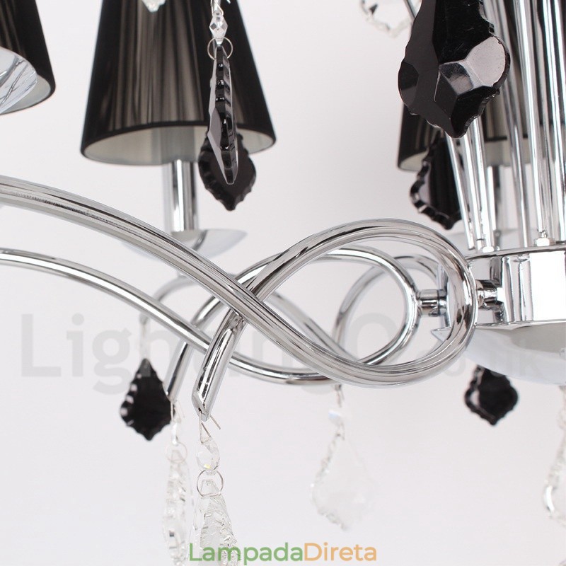 Lustre estilo vela de cristal K9 contemporâneo de 8 luzes