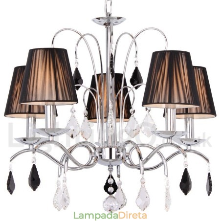 Lustre estilo vela de cristal K9 contemporâneo de 5 luzes Lustre estilo vela de cristal K9 contemporâneo de 5 luzes