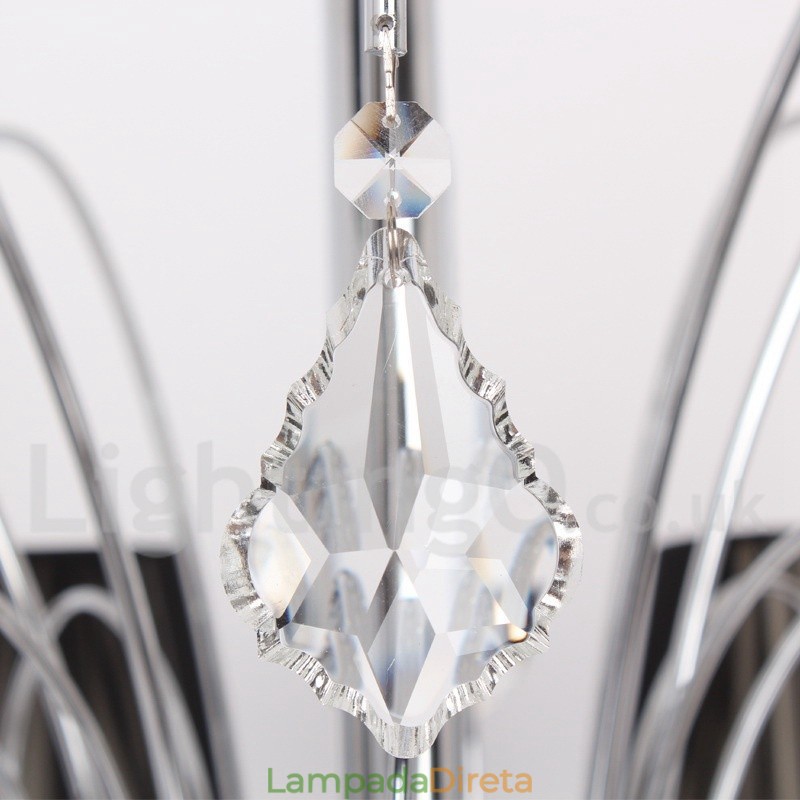 Lustre estilo vela de cristal K9 contemporâneo de 5 luzes