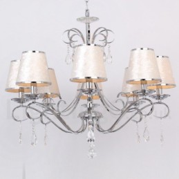 Lustre estilo vela de cristal K9 contemporâneo de 8 luzes