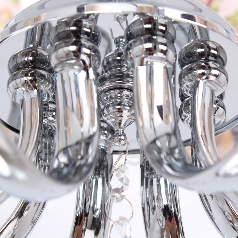 Lustre estilo vela de cristal K9 contemporâneo de 8 luzes