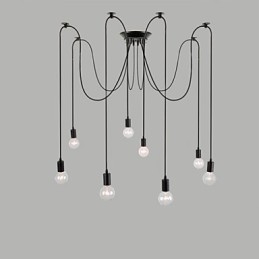 8 Luzes Lustre Pendente Tradicional Clássico Retro Metal
