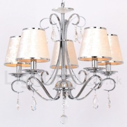 Lustre estilo vela de cristal K9 contemporâneo de 5 luzes