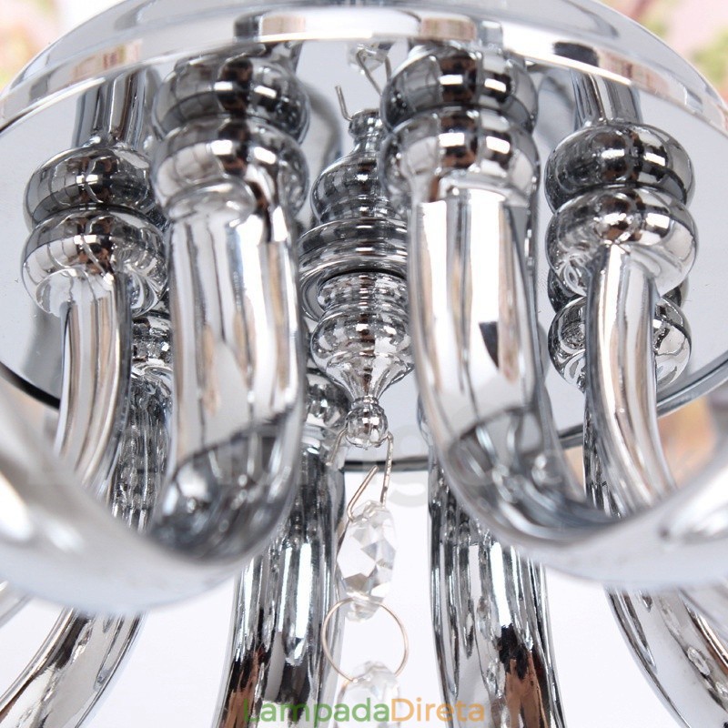 Lustre estilo vela de cristal K9 contemporâneo de 5 luzes