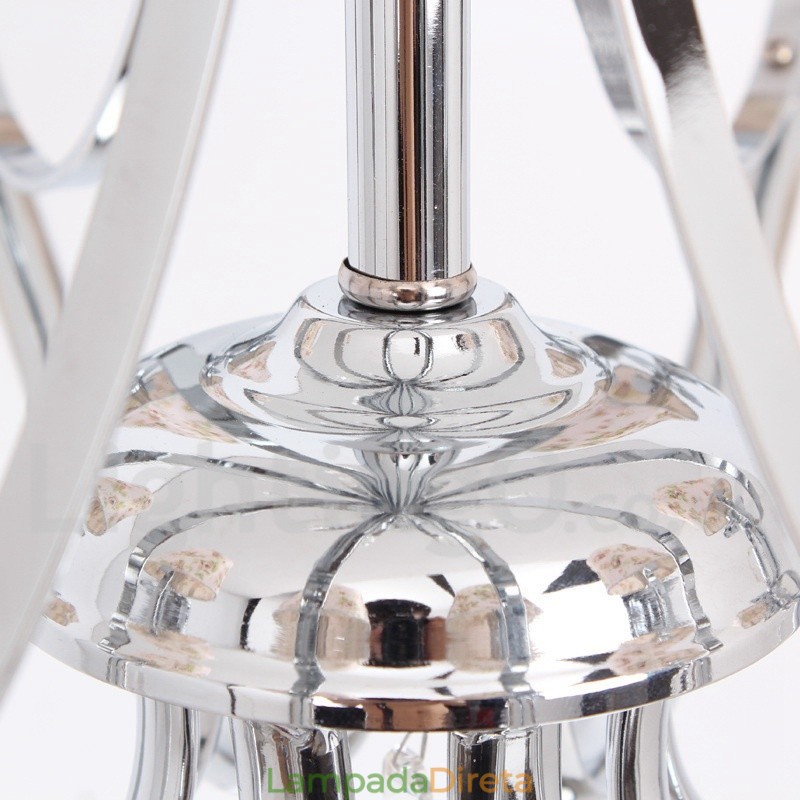Lustre estilo vela de cristal K9 contemporâneo de 5 luzes