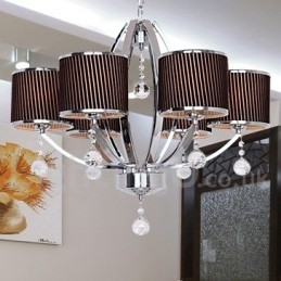 Lustre estilo vela de cristal K9 contemporâneo de 6 luzes