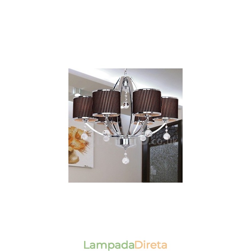 Lustre estilo vela de cristal K9 contemporâneo de 6 luzes