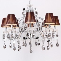 Lustre estilo vela de cristal K9 contemporâneo de 8 luzes