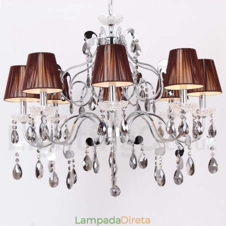 Lustre estilo vela de cristal K9 contemporâneo de 8 luzes Lustre estilo vela de cristal K9 contemporâneo de 8 luzes