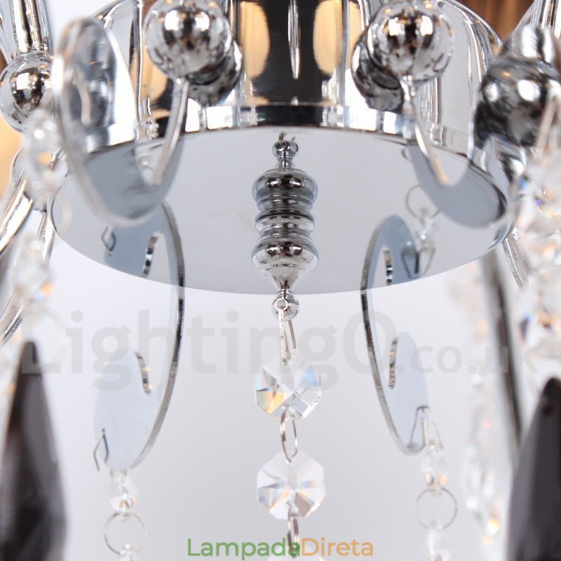 Lustre estilo vela de cristal K9 contemporâneo de 8 luzes