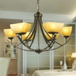 Lustre estilo vela preta estilo mediterrâneo de 6 luzes