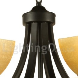 Lustre estilo vela preta estilo mediterrâneo de 6 luzes