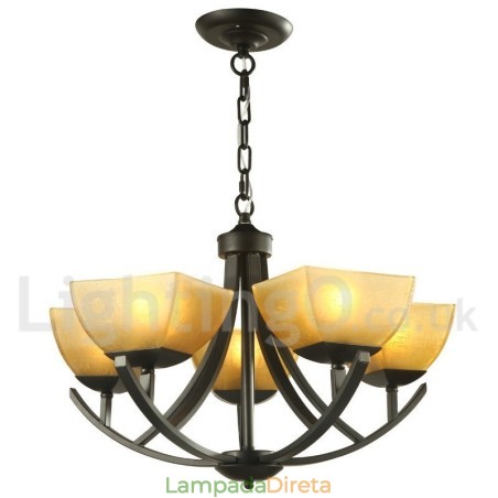 Lustre estilo vela preta estilo mediterrâneo de 5 luzes Lustre estilo vela preta estilo mediterrâneo de 5 luzes