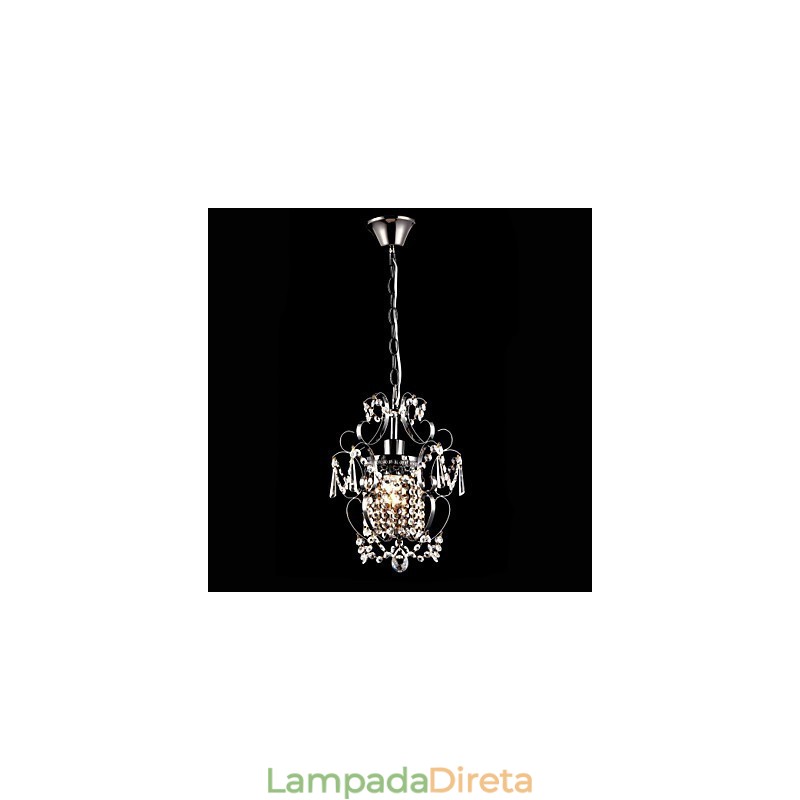 Lustre de pintura de ferro com lâmpada de iluminação moderna de cristal transparente