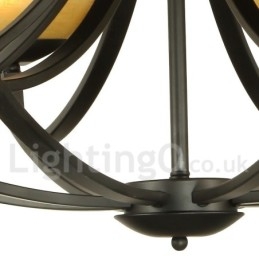 Lustre estilo vela preta estilo mediterrâneo de 4 luzes