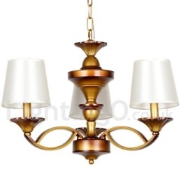 Lustre estilo retrô mediterrâneo de 3 luzes estilo vela rústica