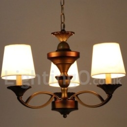 Lustre estilo retrô mediterrâneo de 3 luzes estilo vela rústica