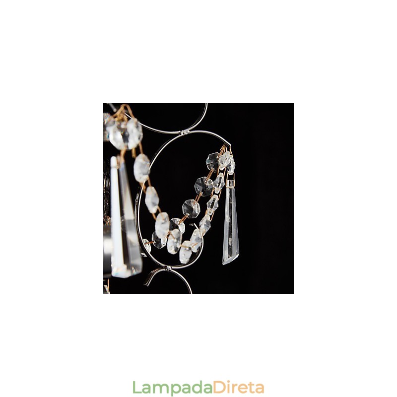 Lustre de pintura de ferro com lâmpada de iluminação moderna de cristal transparente