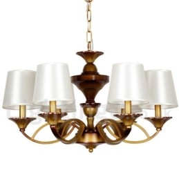 Lustre estilo retrô mediterrâneo estilo vela rústica de 6 luzes