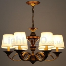 Lustre estilo retrô mediterrâneo estilo vela rústica de 6 luzes