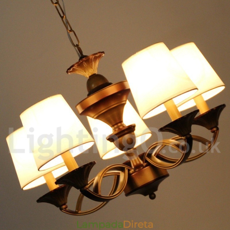Lustre estilo vela retrô de 5 luzes