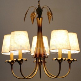 Lustre estilo vela rústica contemporânea moderna de 5 luzes