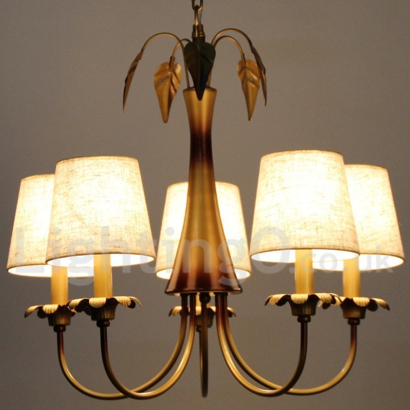 Lustre estilo vela rústica contemporânea moderna de 5 luzes