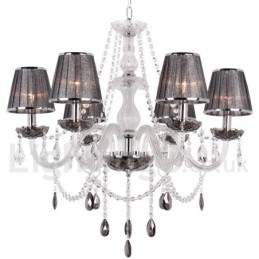 Lustre estilo vela de cristal K9 de 6 luzes