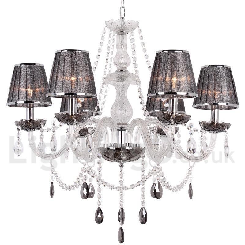 Lustre estilo vela de cristal K9 de 6 luzes