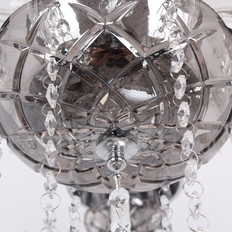 Lustre estilo vela de cristal K9 de 6 luzes