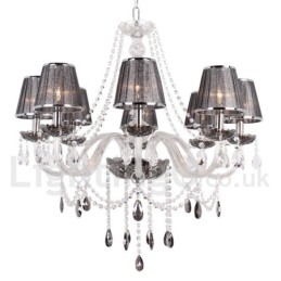 Lustre estilo vela de cristal K9 de 8 luzes