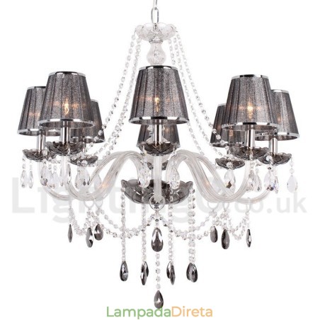 Lustre estilo vela de cristal K9 de 8 luzes Lustre estilo vela de cristal K9 de 8 luzes