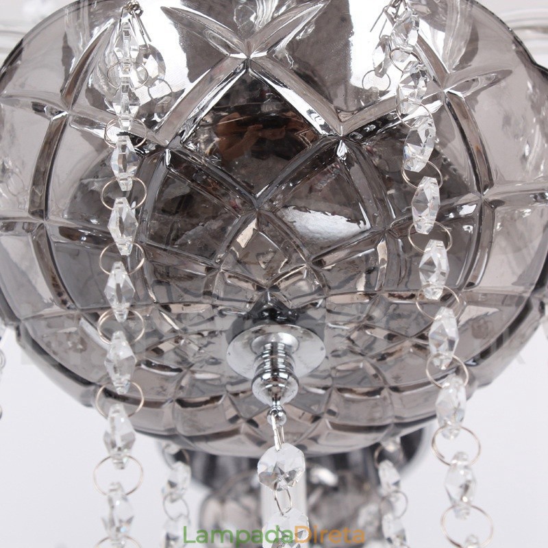 Lustre estilo vela de cristal K9 de 8 luzes