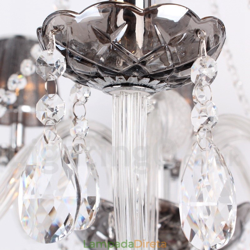 Lustre estilo vela de cristal K9 de 8 luzes