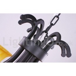 Lustre estilo vela contemporânea preta de 8 luzes