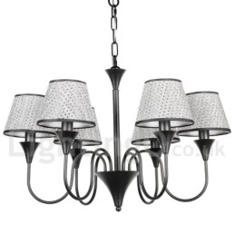 Lustre estilo vela preta retrô contemporâneo moderno rústico de 6 luzes